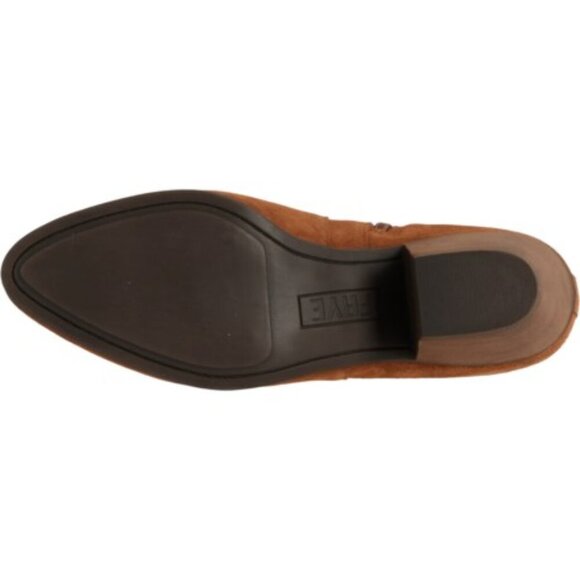 NWT $260 FRYE Sandra Cognac Brown Suede Heeled Western Chelsea Booties Sz 7.5 - Picture 6 of 10